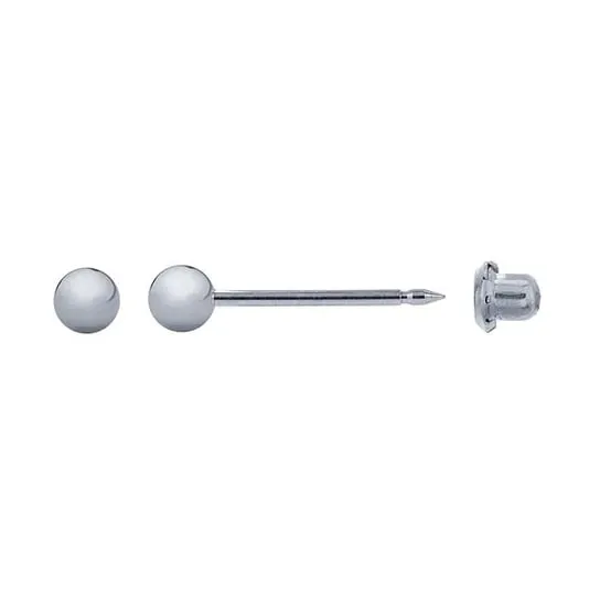 14k White Gold ball piercing earrings  Conti Jewelers Endwell, NY