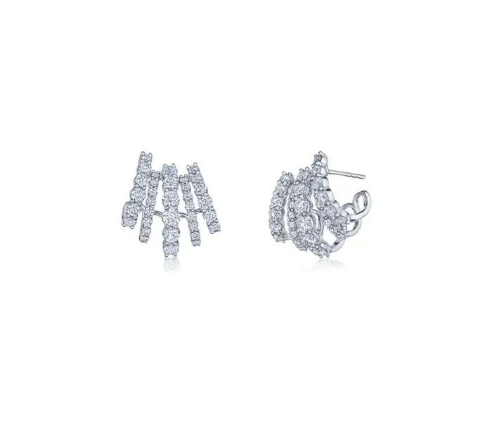 Stylish diamond earrings with a modern design, perfect for any occasion.