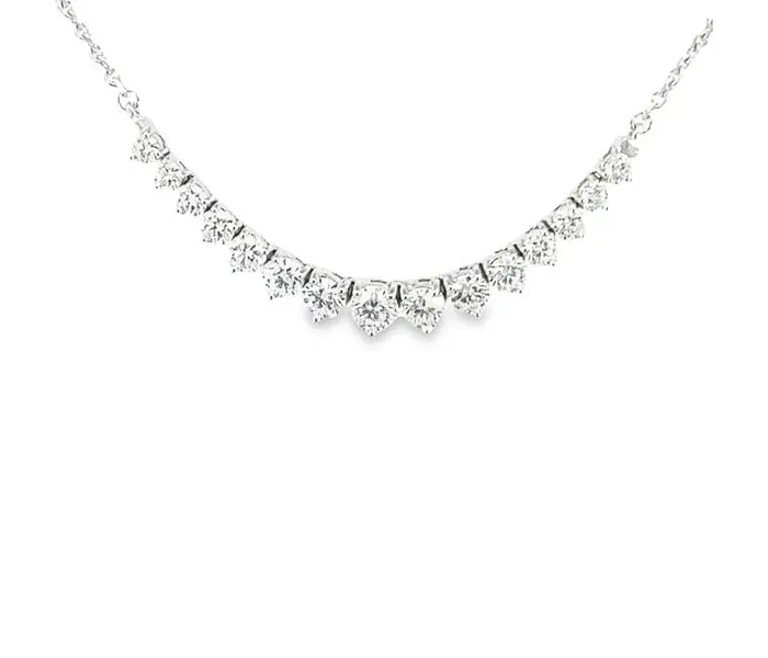 Elegant diamond necklace with a delicate chain, perfect for special occasions.