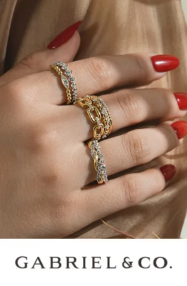 Elegant gold and diamond jewelry by Gabriel & Co.; click to explore more at Dahlkemper's Jewelry Connection.
