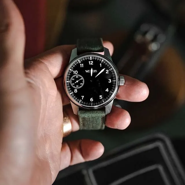 42mm limited edition american made field watch on Cameron Weiss