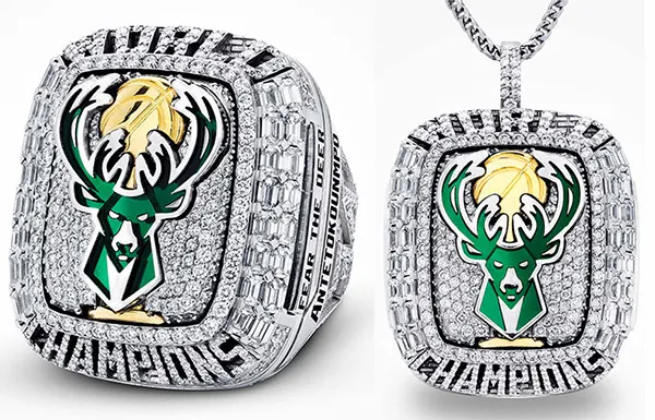 Milwaukee Bucks' 2020-2021 NBA Championship Ring Doubles as a Pendant