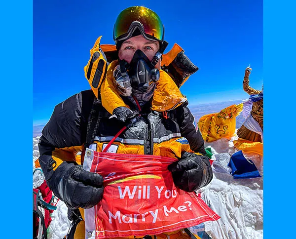 Seattle Adventurer Pops the Question From Summit of Mt. Everest, Setting U.S. Re