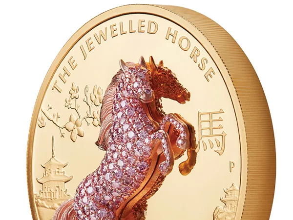 Pink Diamond Horse Rears Up in Latest Release From The Perth Mint's 3D 'Jewelled