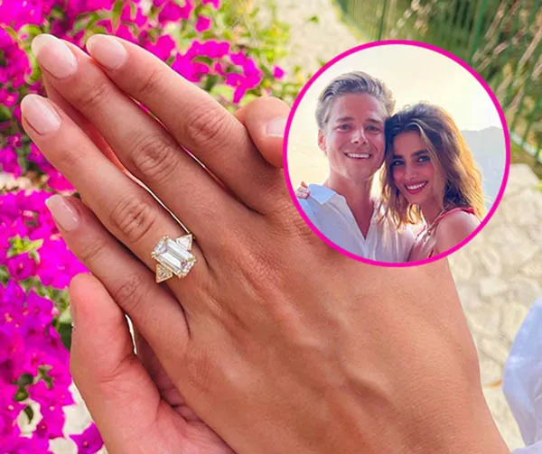 Victoria's Secret Model Taylor Hill Shows Off Emerald-Cut Diamond Engagement Rin