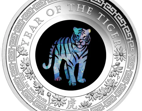 Perth Mint Celebrates Year of the Tiger With Opal-Inlaid Collectible Coin