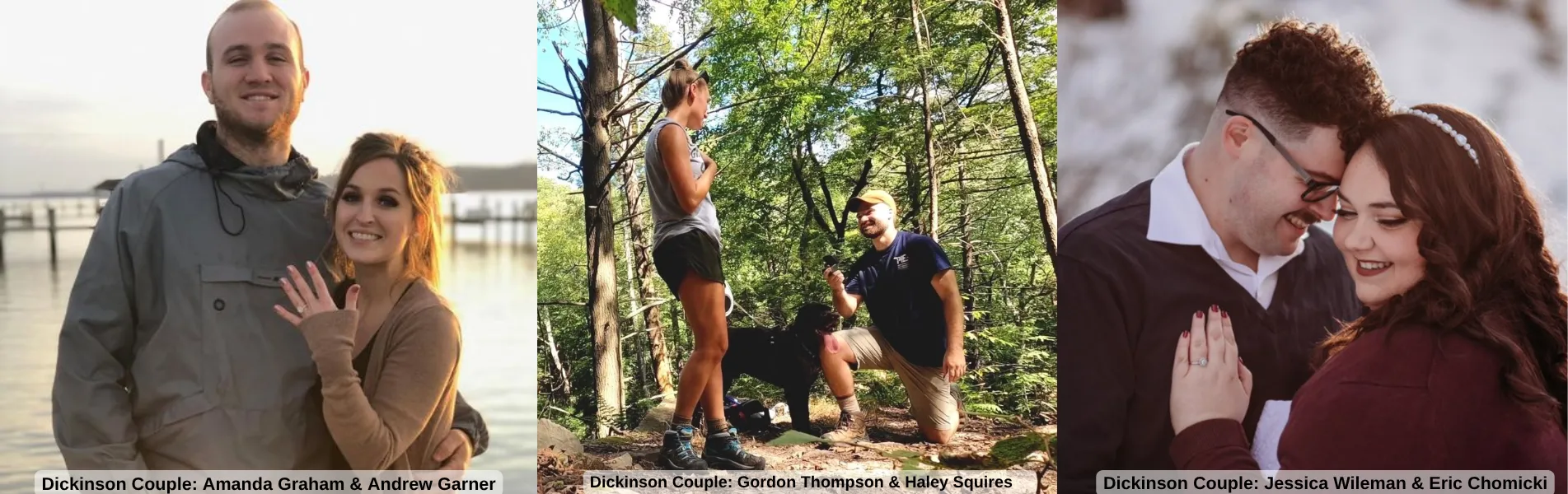 Engagement couples from Dickinson Jewelers