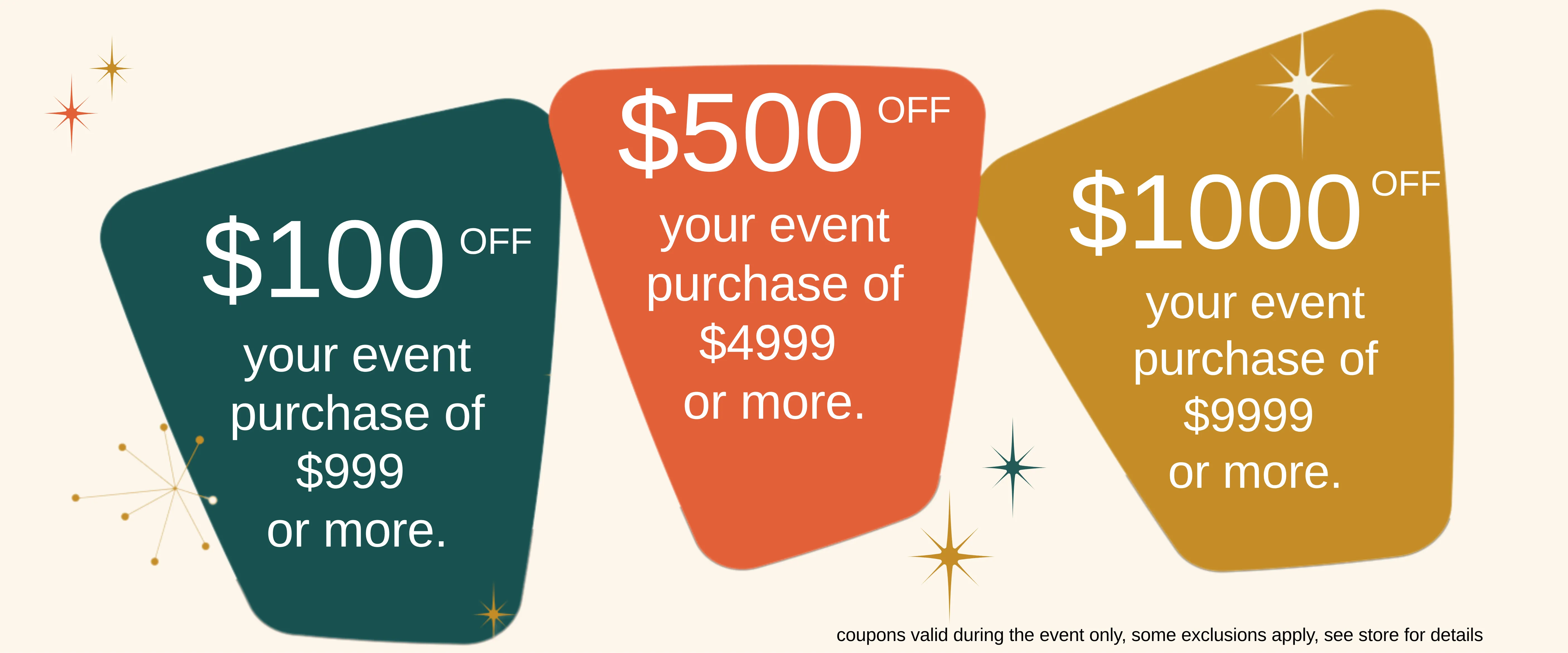 coupons to use during the antique and estate event 