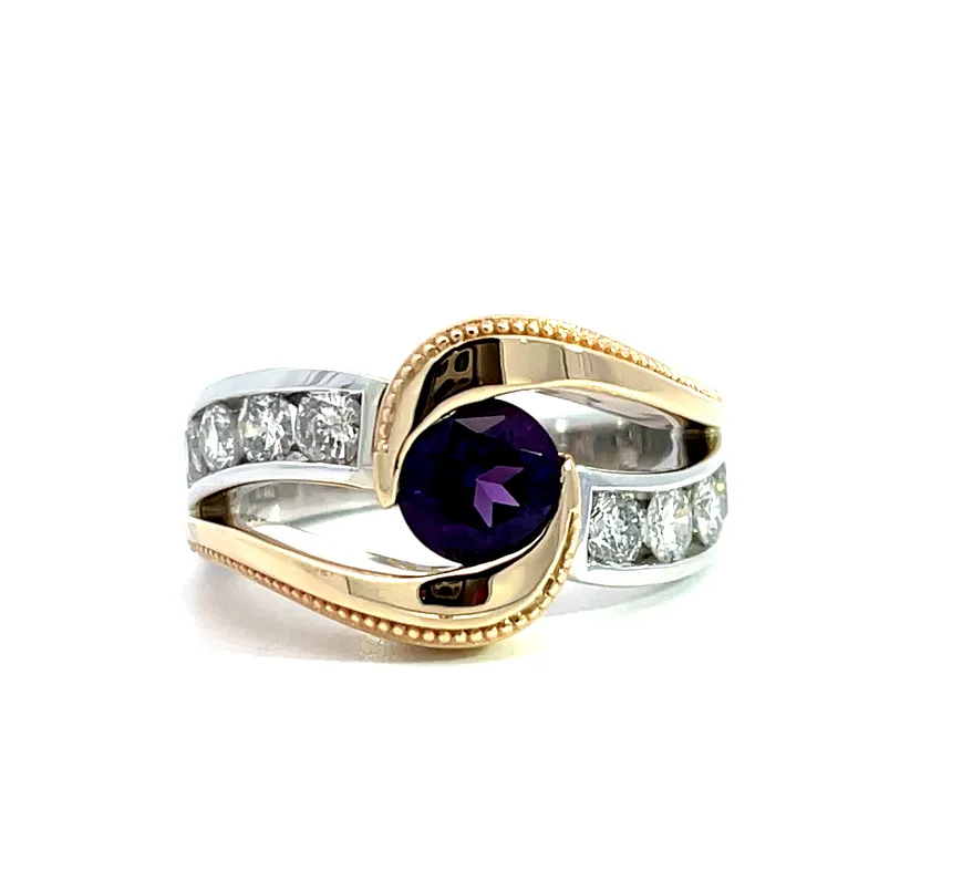 birthstone ring with her diamonds  Diedrich Jewelers Ripon, WI