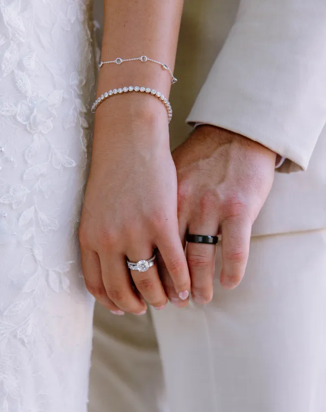 Bride and groom rings