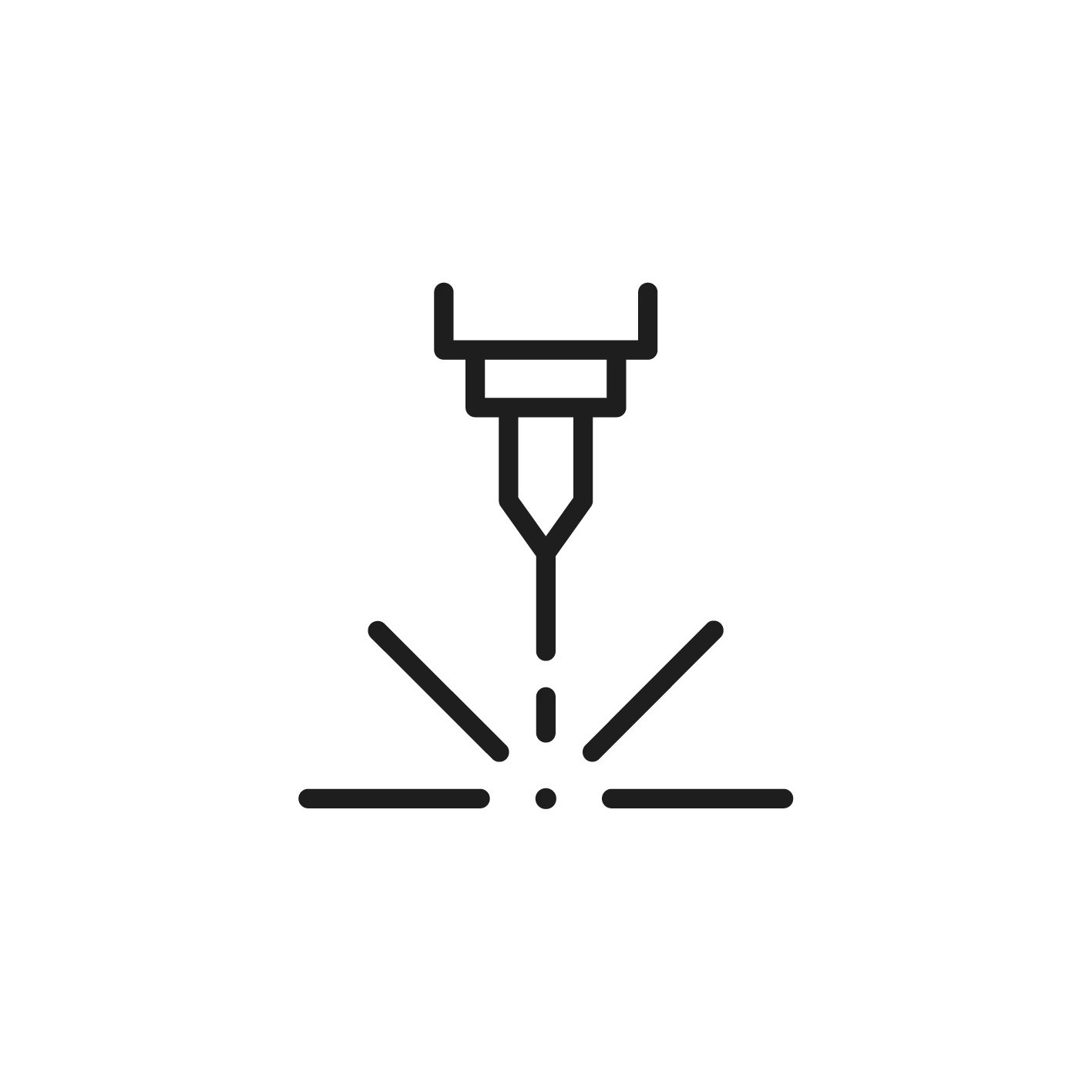Icon of a laser engraving tool in action, symbolizing custom jewelry design.