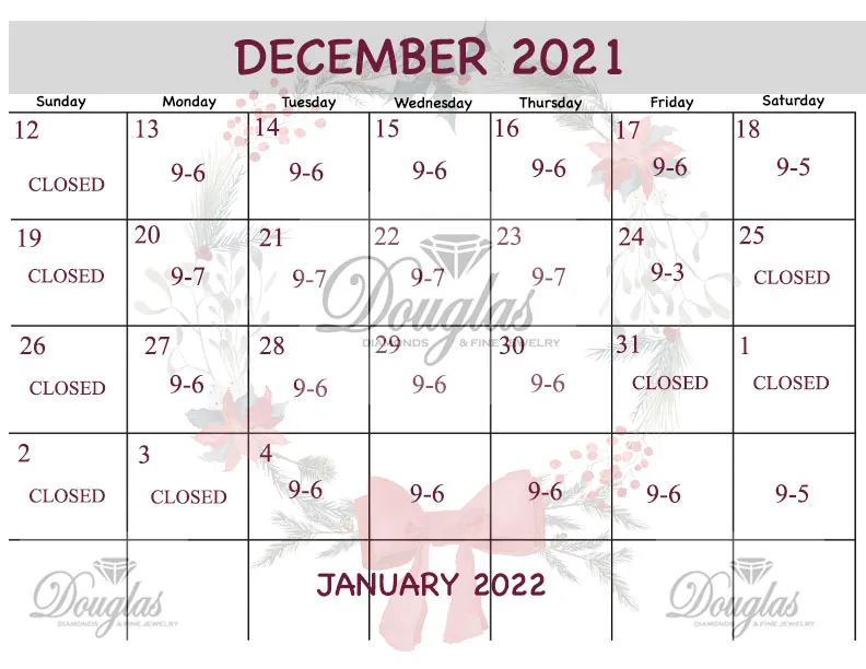 Holiday Hours December 2021