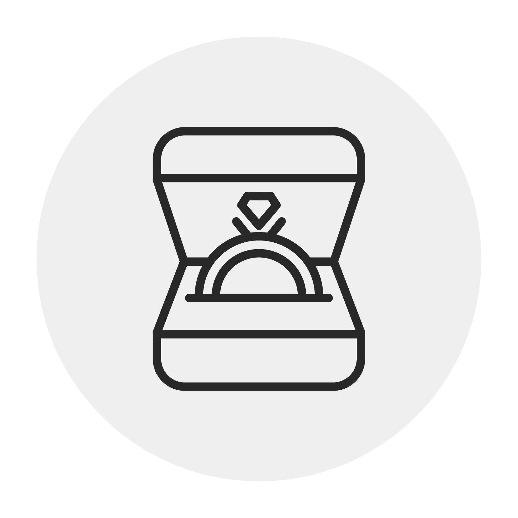 Open ring box with a diamond engagement ring inside, representing financing options