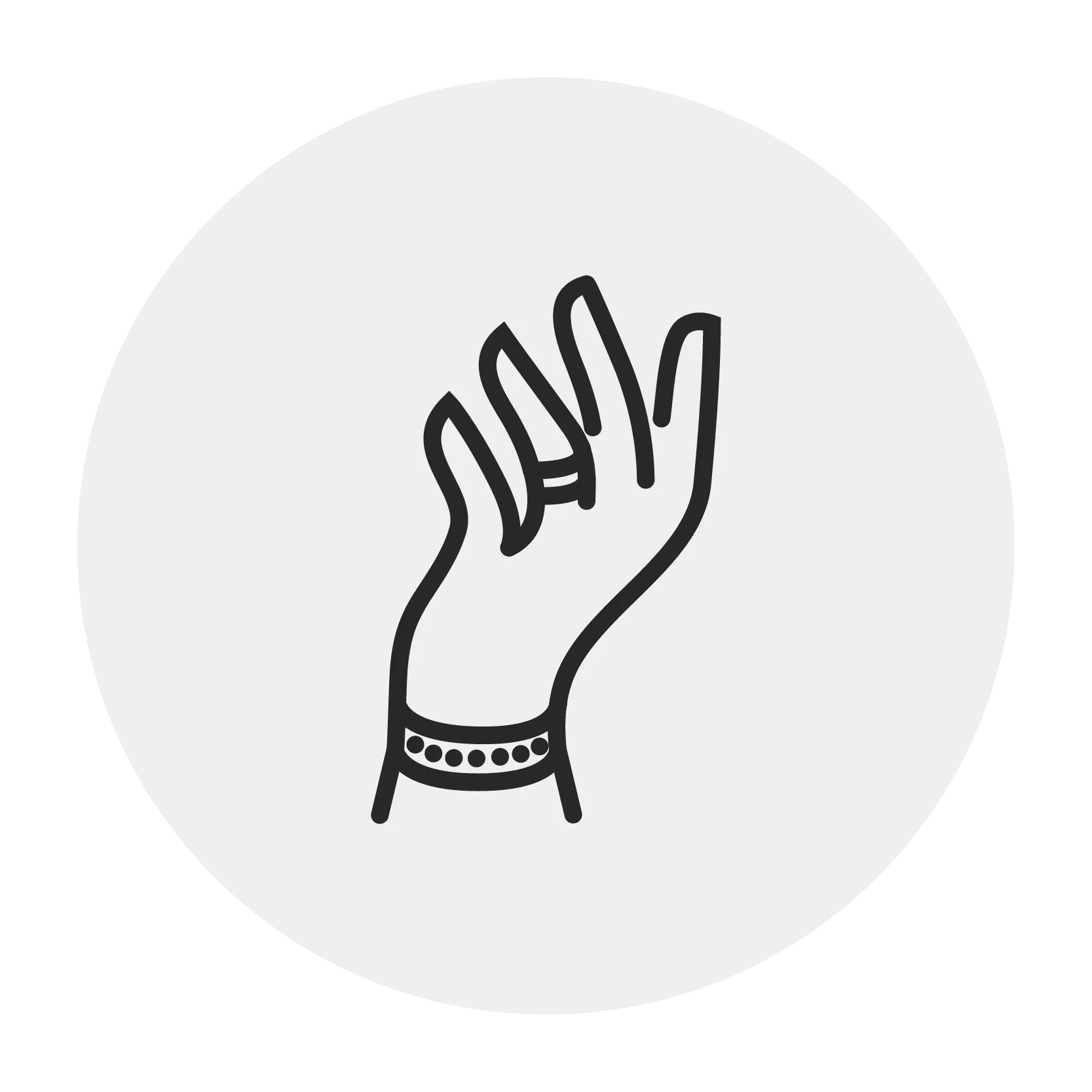 Hand with a ring icon, symbolizing ring resizing services