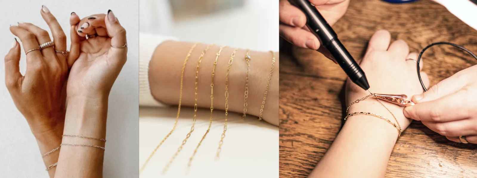 PERMANENT JEWELRY This banner image is 1600 x 600 pixels on desktop Enhancery Jewelers San Diego, CA