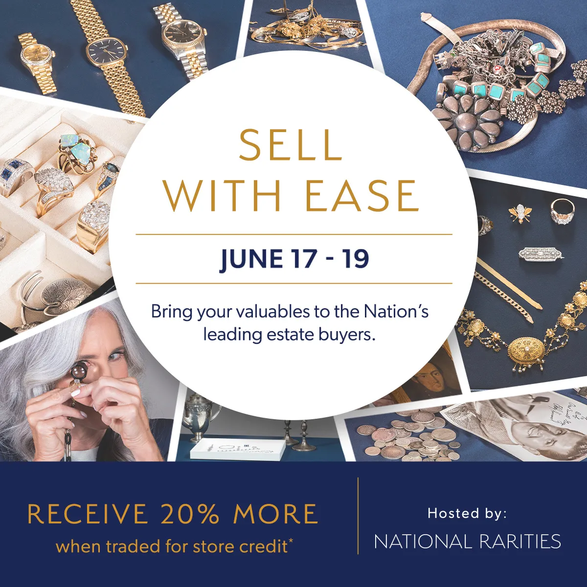 Sell your valuables with ease at Falls Jewelers in Concord and Kannapolis, June 17-19. Receive 20% more for store credit.