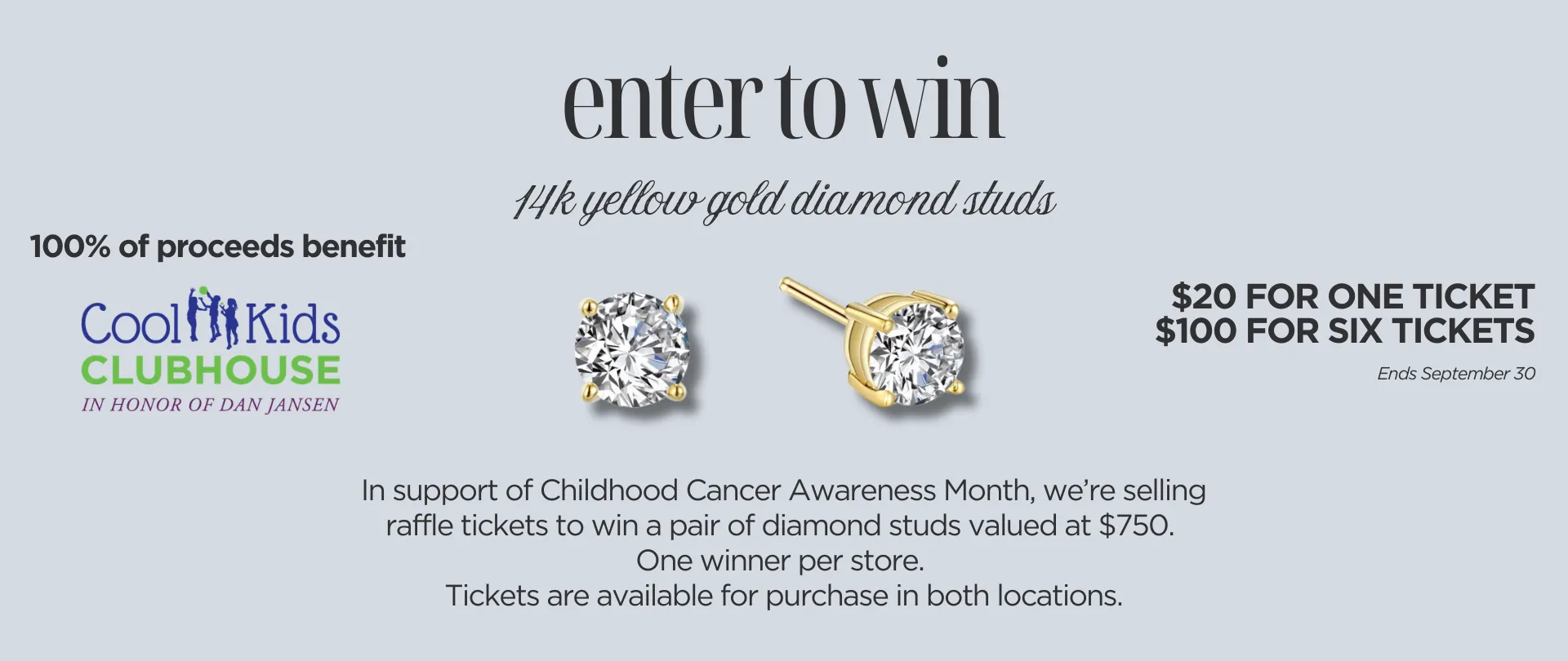 Promotional banner for Falls Jewelers offering a complimentary vacation with purchase, featuring cruise and city images.