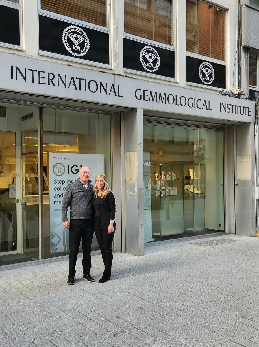 Georgetown Jewelers team outside the International Gemological Institute in Antwerp