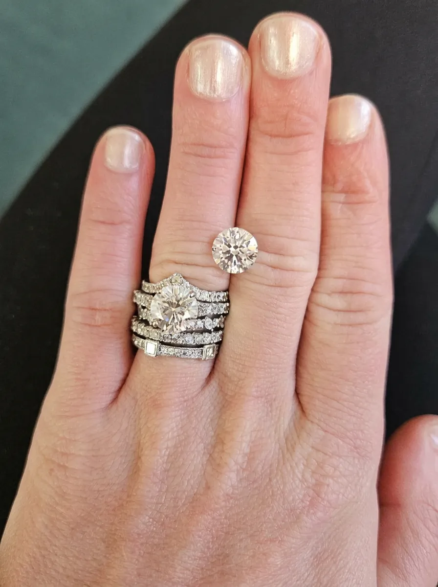 Diamond ring on hand, sourced from Antwerp by Georgetown Jewelers