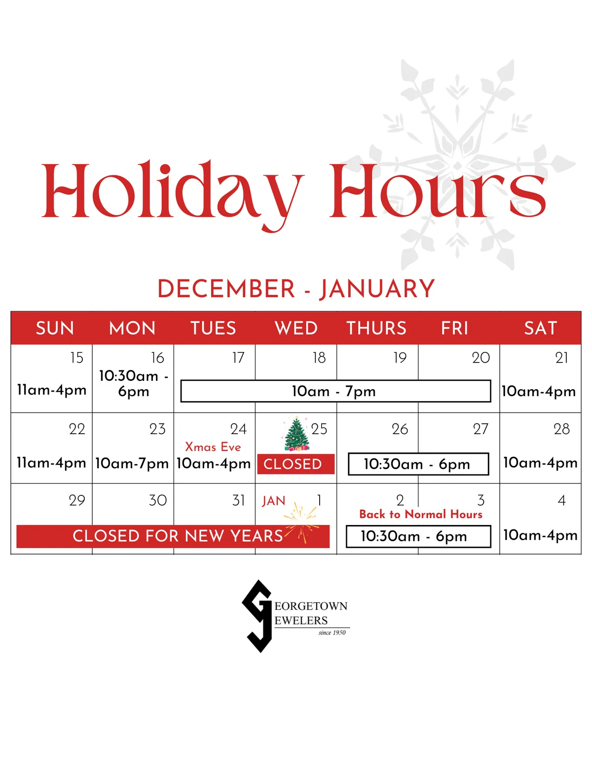 Holiday Hours 2024