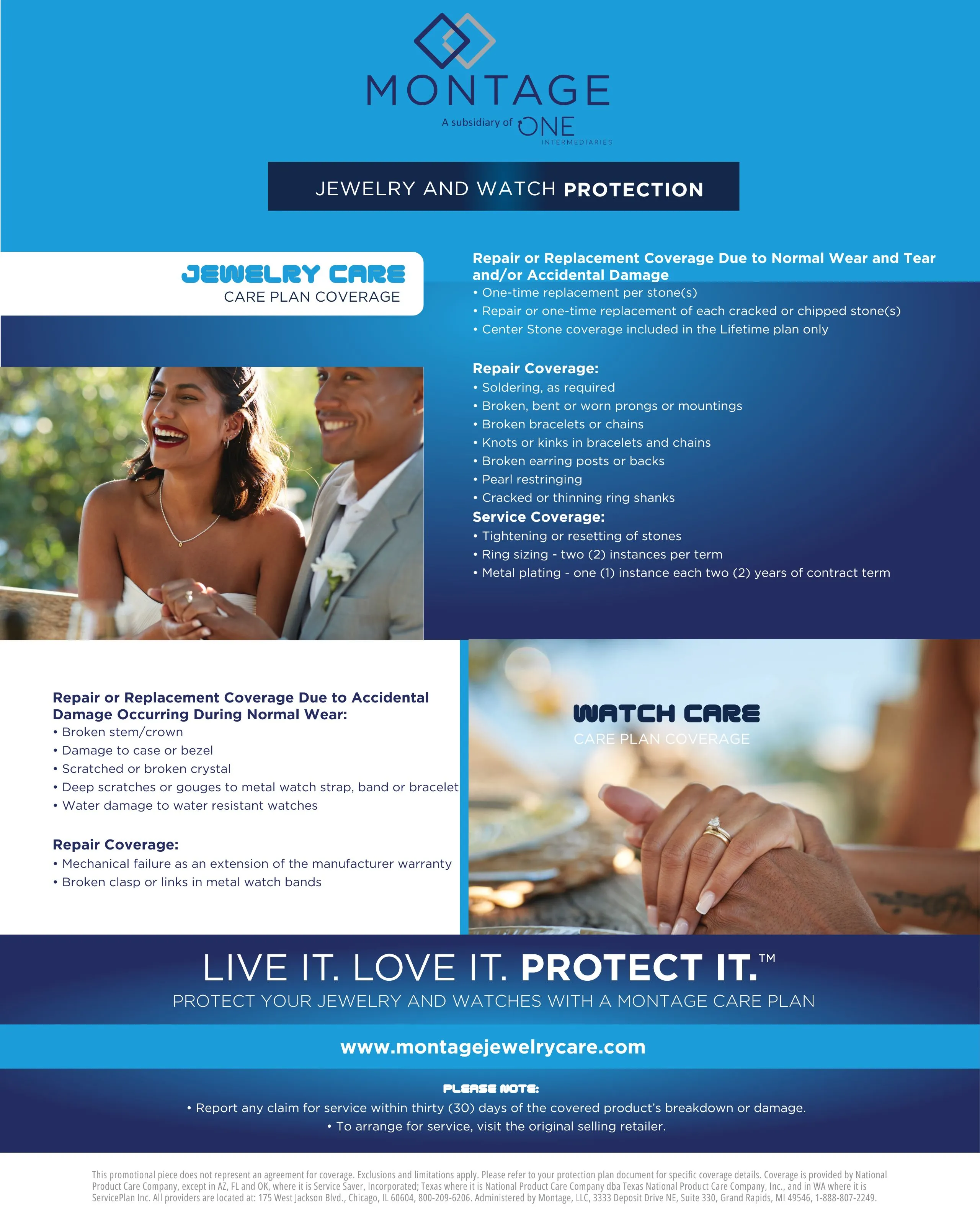 Jewelry and watch care plan details from Montage, protecting your jewelry with coverage options. Click to learn more.