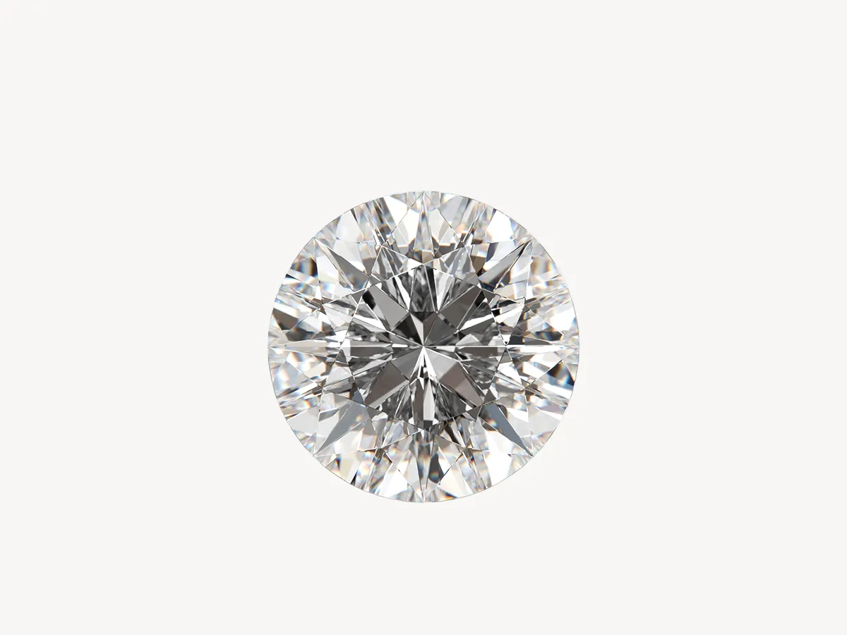 Round brilliant-cut diamond on a white background. Click to view loose diamonds.