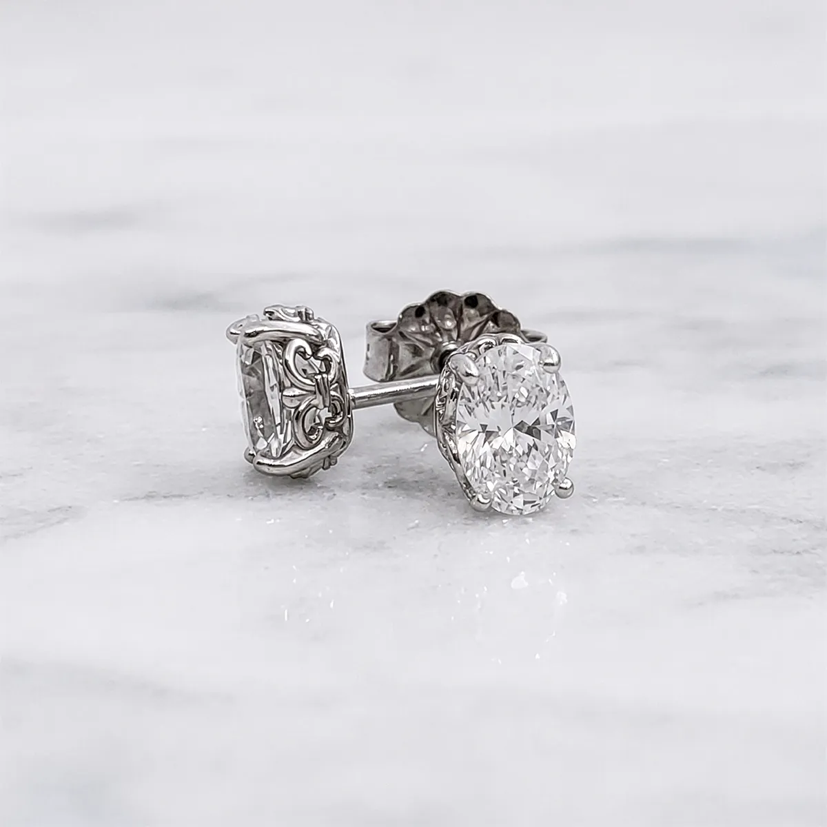 Diamond stud earrings at Georgetown Jewelers, Wood Dale, IL. 