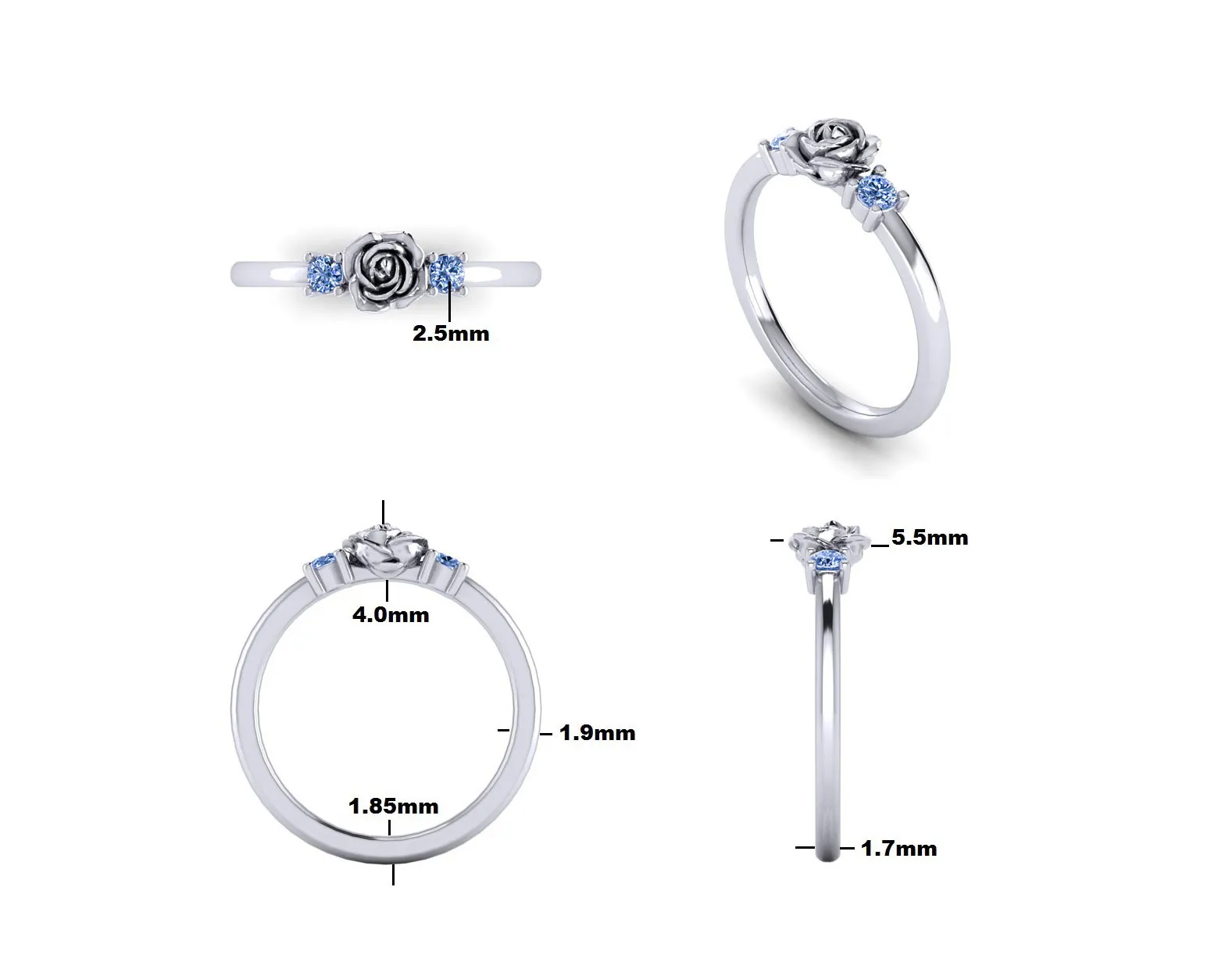 Custom CAD design rendering, Geralds Jewelry Oak Harbor, WA