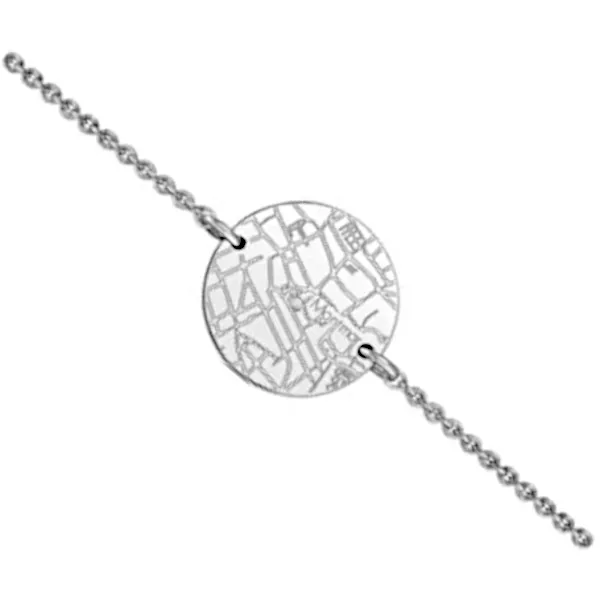 Sterling Silver Map Bracelet