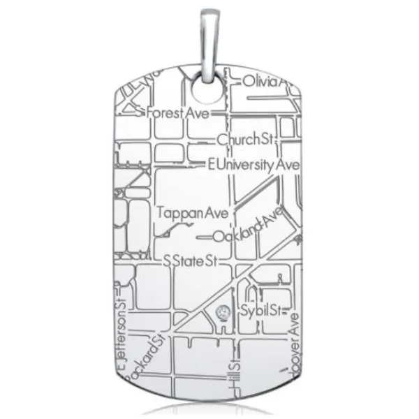 Outstanding Sterling silver Men's Map Dog Tag Pendant Starting at $225.00Special Order Item #160-282 Goldmart Jewelers Redding, CA