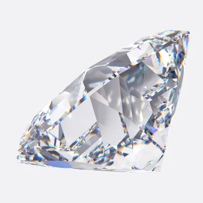 Side view of lab grown diamond