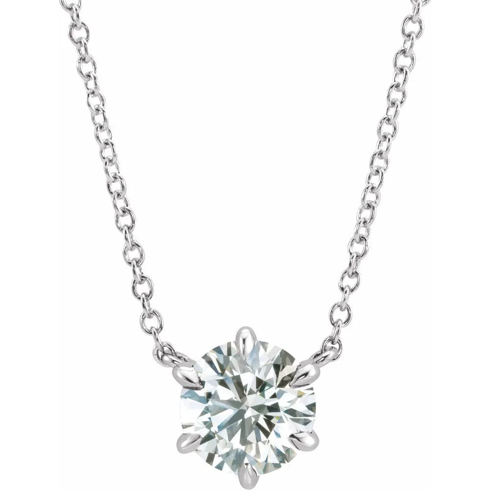 Diamond Solitaire Necklace 14K White Gold 1/4 Carat Diamond Necklace Greenfield Jewelers Pittsburgh, PA