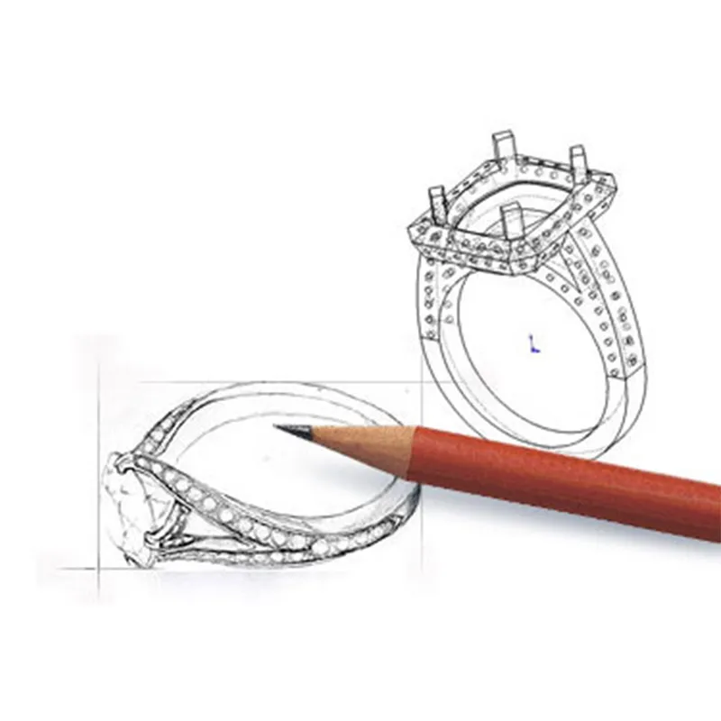 Step 1: Sketching Our custom jewelry design process begins with a sketch. Our expert jewelers will work with you to create a des