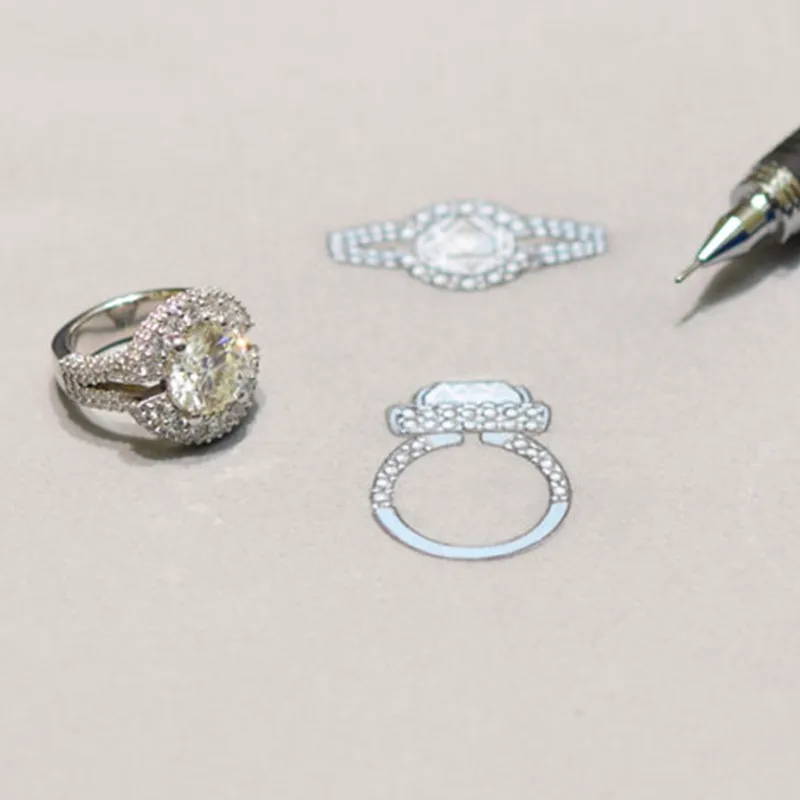 Step 3: Casting & Setting Once the CAD rendering is approved, we will cast the metal and set the stones. Our expert jewelers wil