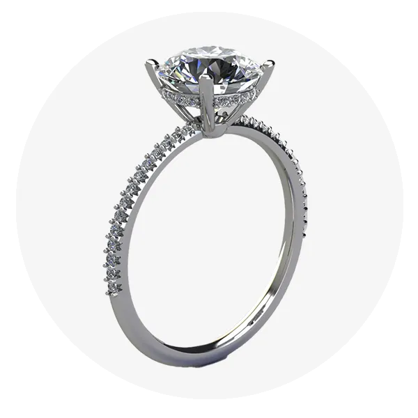 Custom designed diamond engagement ring
