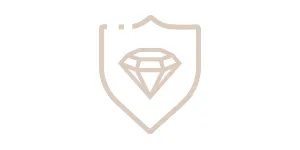 Flat Icon shield with diamond in center