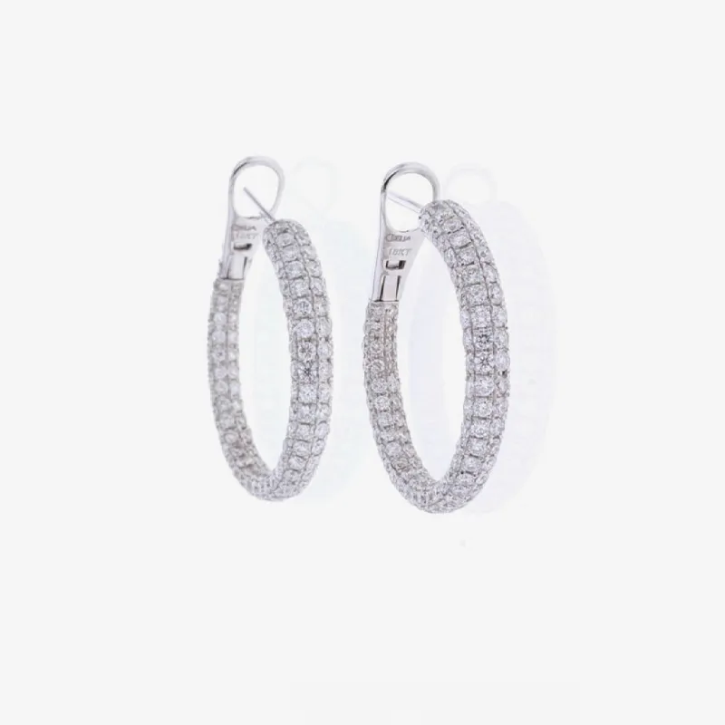 Diamond Hoop Earrings 