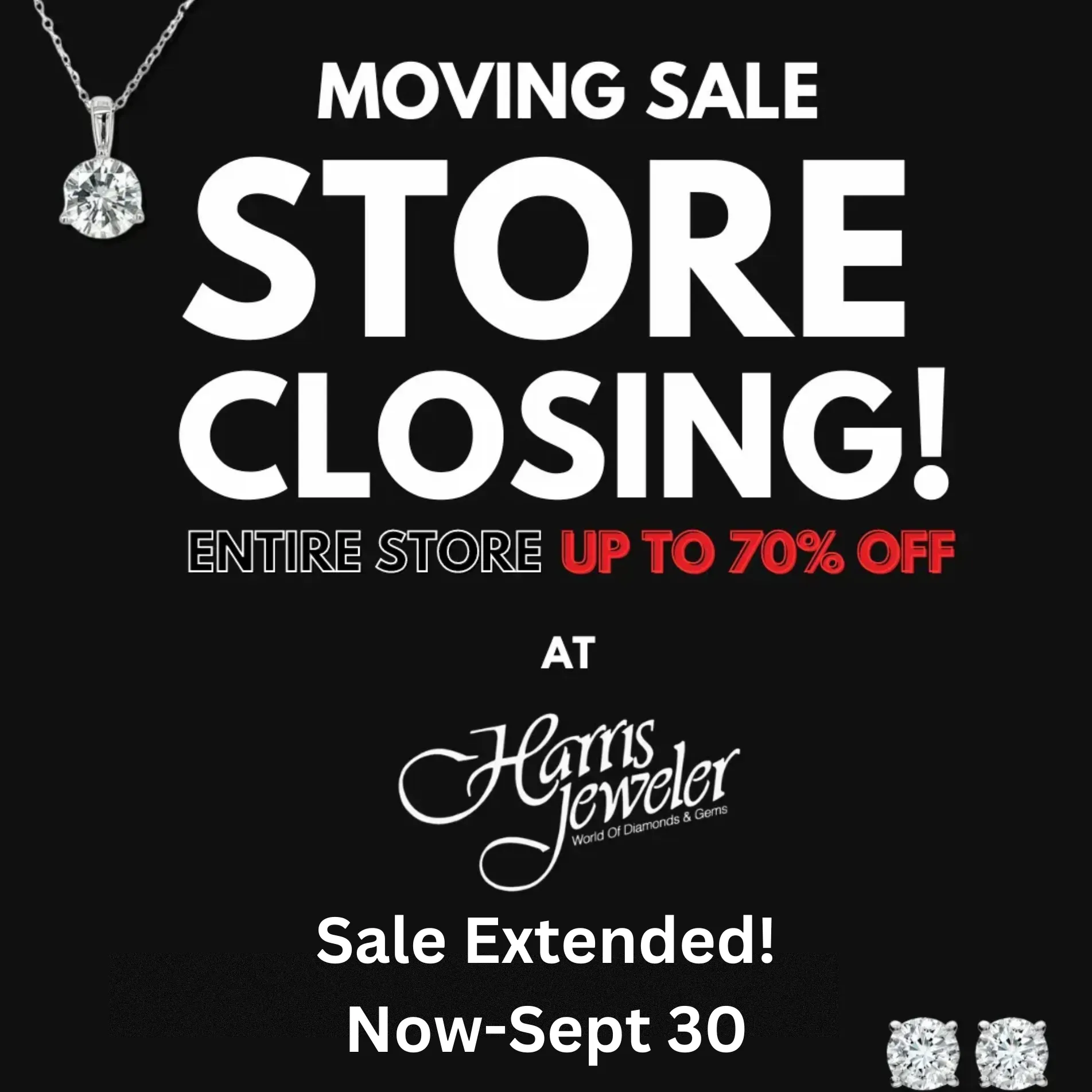 HUGE store closing moving sale at Harris Jeweler in Troy, Ohio