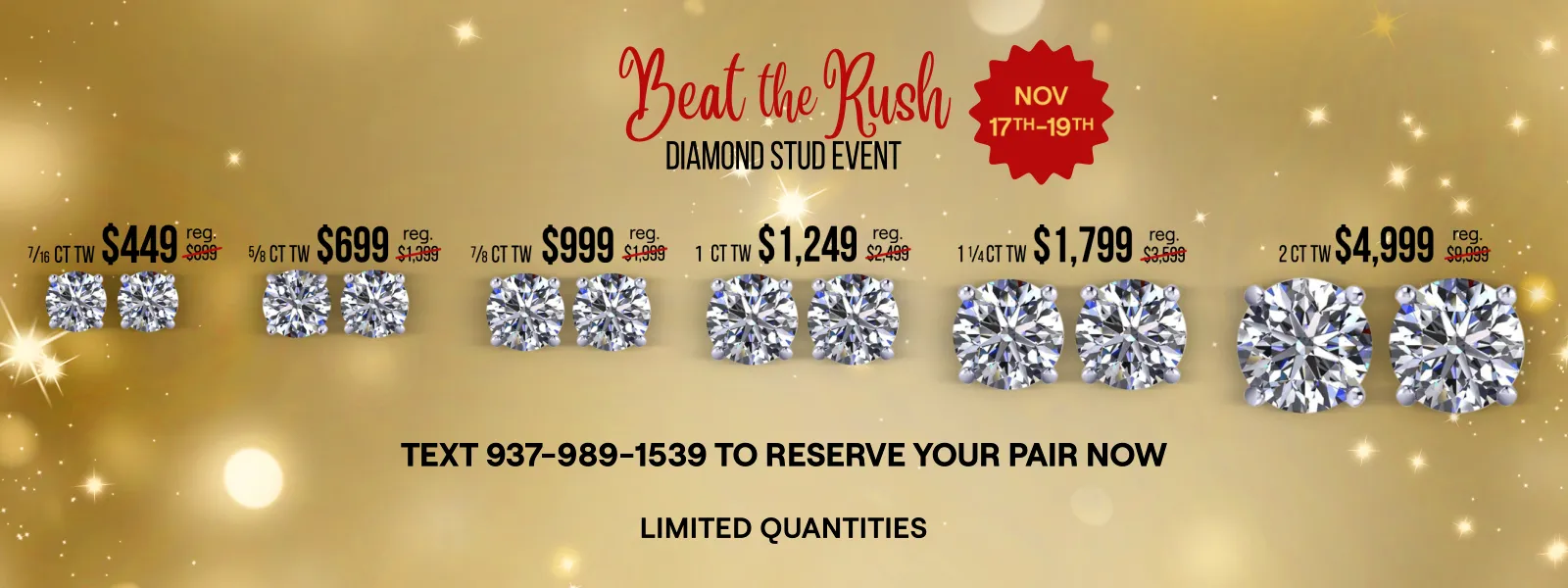 Shop our diamond stud event for both natural and lab-grown diamond studs at up to 50% off savings!