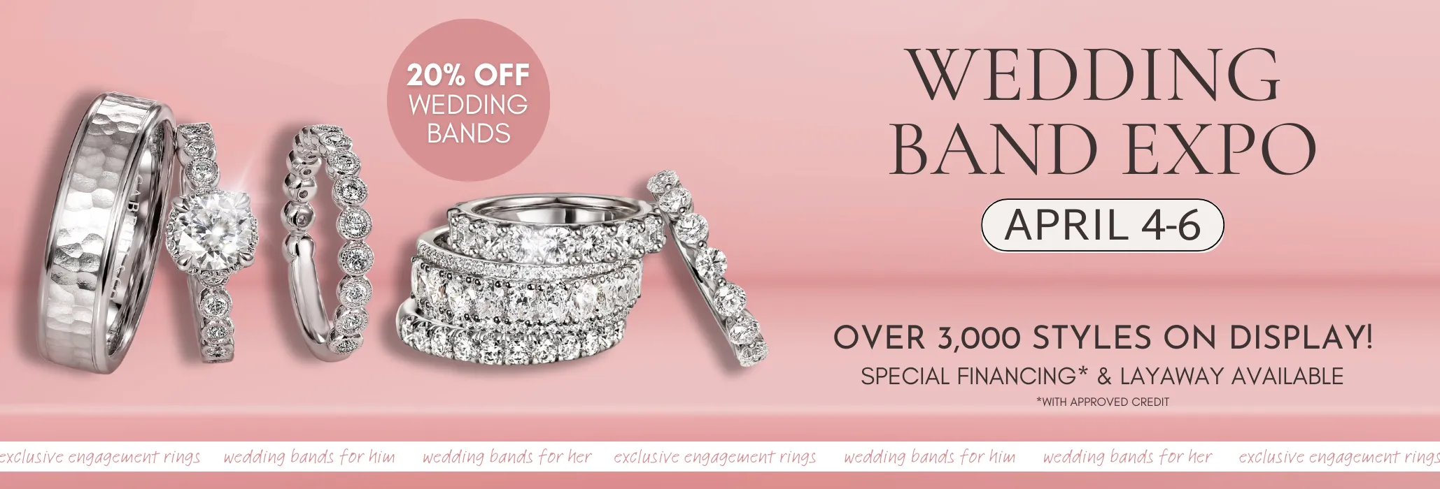 Wedding Band Expo at Harris Jeweler Troy, OH. Save 20% on wedding bands