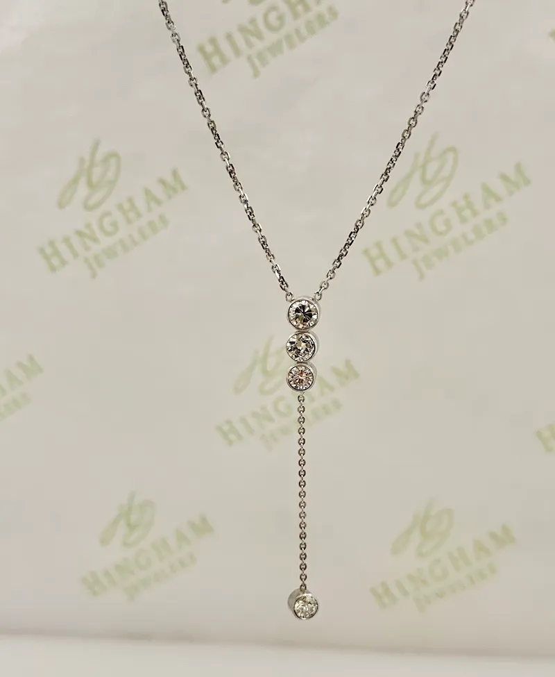 Lariat Style Necklace Made Using Family Stones