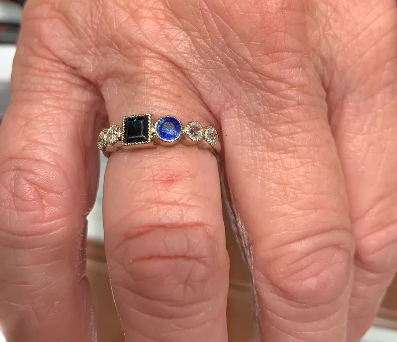New Sapphire Band Created from Two Family Rings