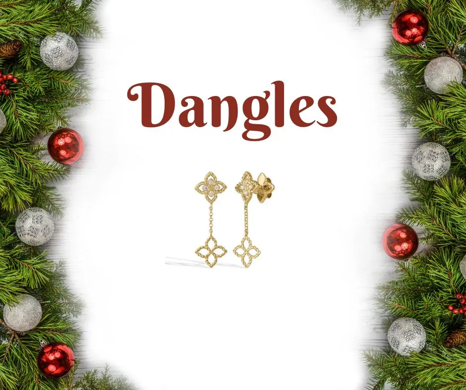 Hingham Jewelers holiday gift guide: browse our selection of gold, diamond, silver, and colored gem dangle earrings.