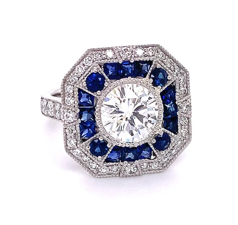 Art Deco Ring, Waterfall Pendant Reborn from 'Old' Diamonds