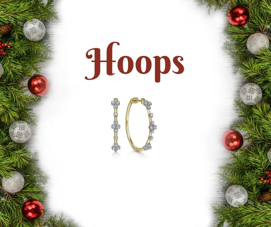 Hingham Jewelers holiday gift guide: browse our selection of gold, diamond, silver, and colored gem hoop earrings.
