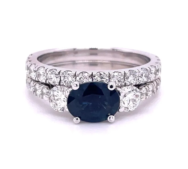 Sapphire Engagement Ring Designed with Modern Twist