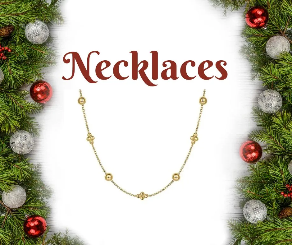 Hingham Jewelers holiday gift guide: browse our selection of gold, diamond, silver, and colored gem necklaces.