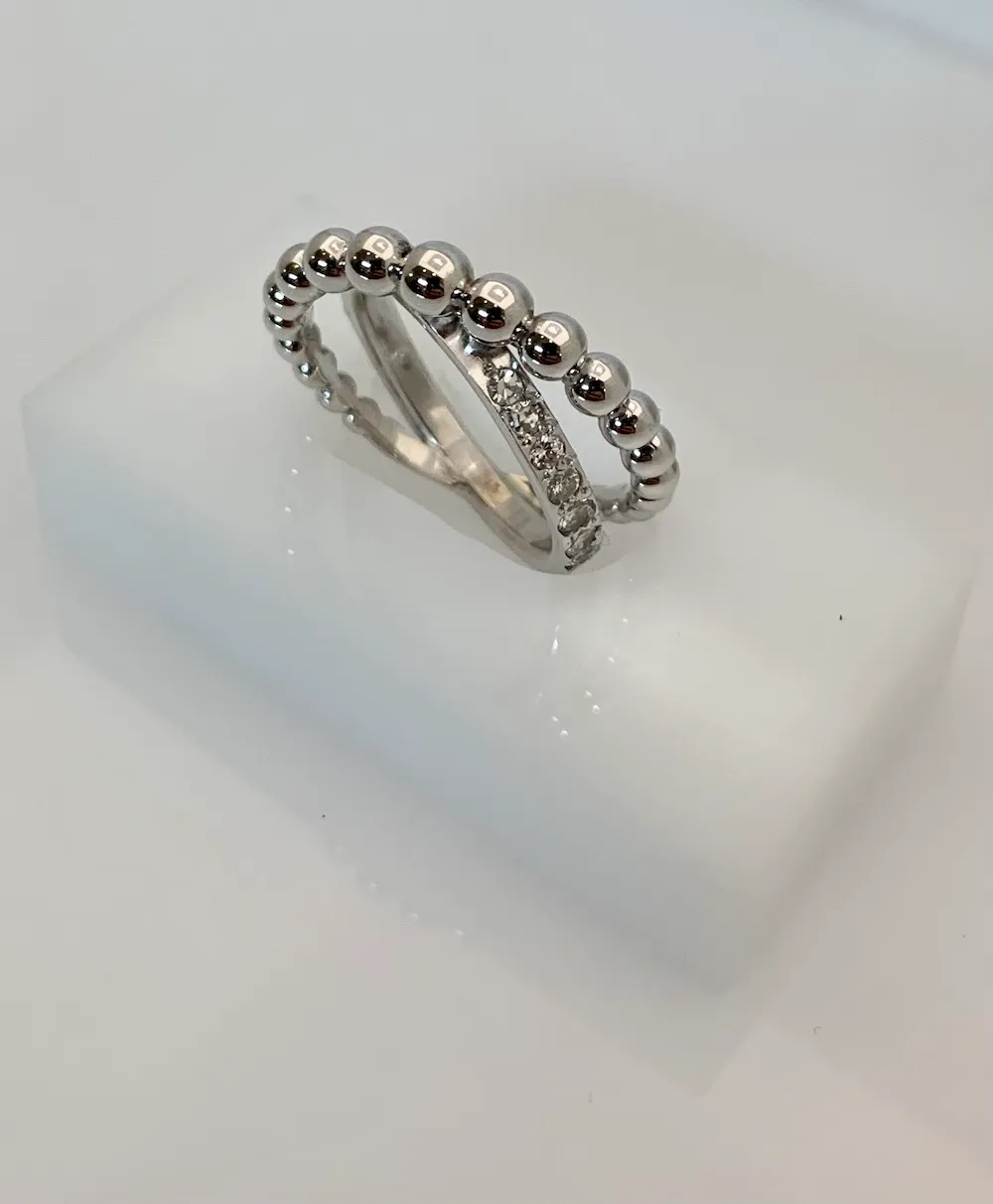 Criss Cross Band Created Using Family Diamonds