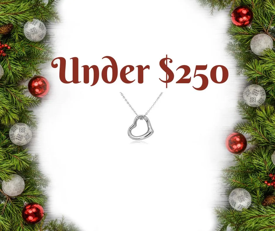 Hingham Jewelers holiday gift guide: browse our selection of gold, diamond, silver, and colored gem gifts under $250.