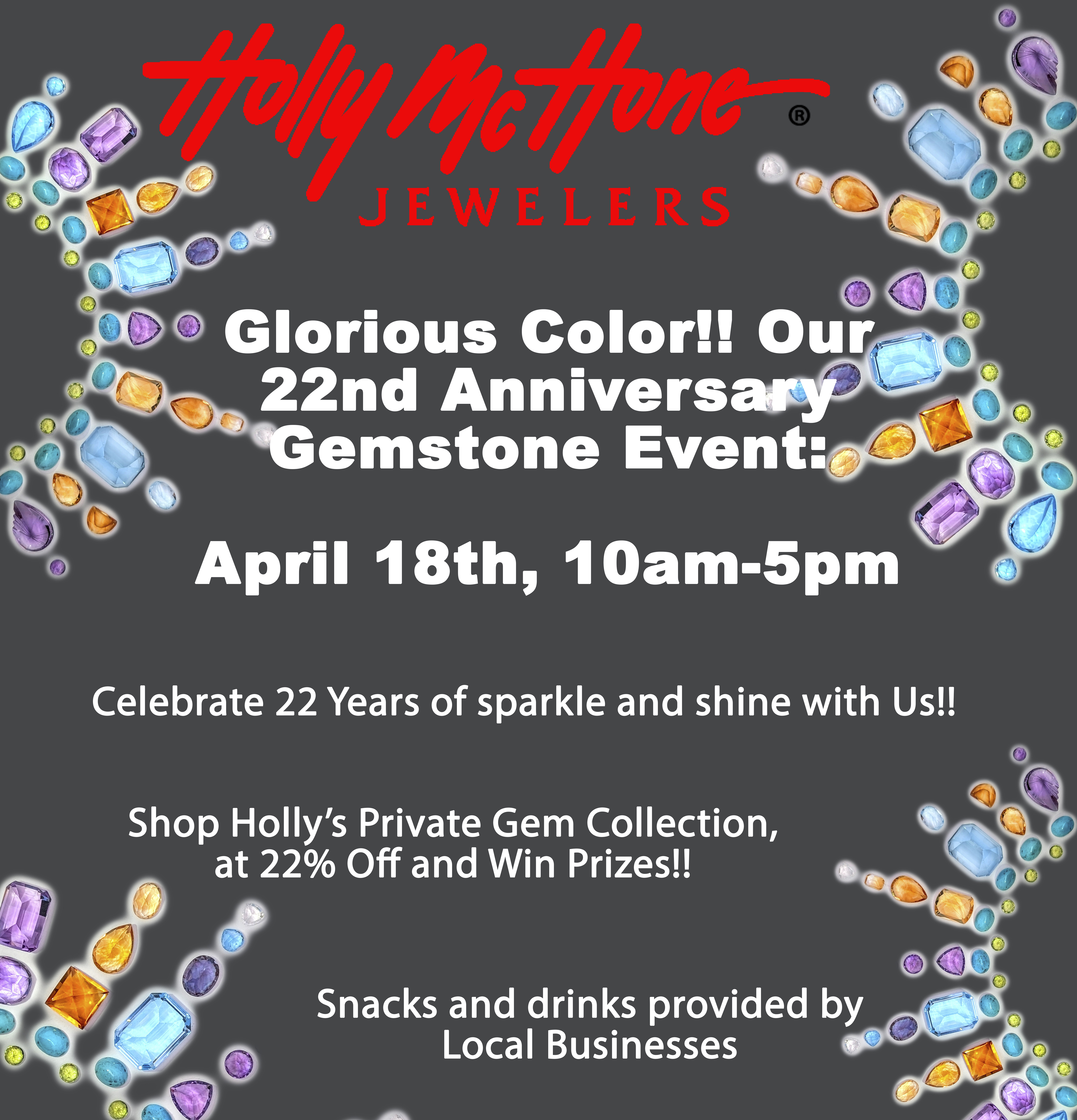 Opal pendant with diamond accents on a gold chain, set against a pink background. Visit Holly McHone Jewelers.